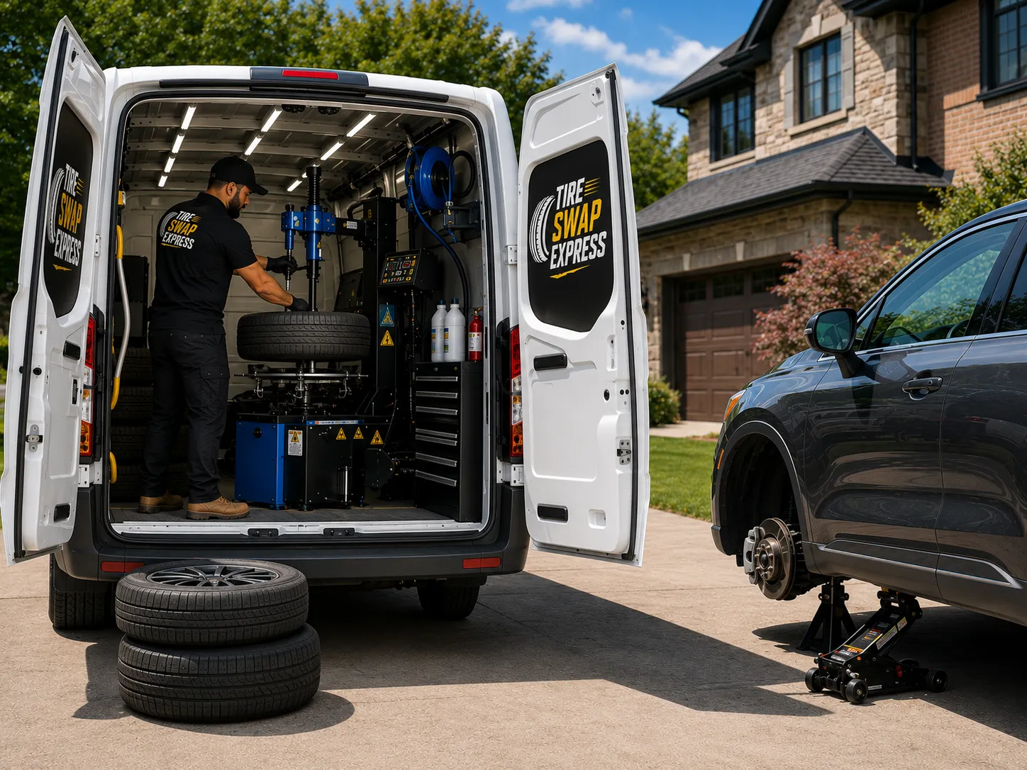 At home seasonal winter and summer tire change in GTA